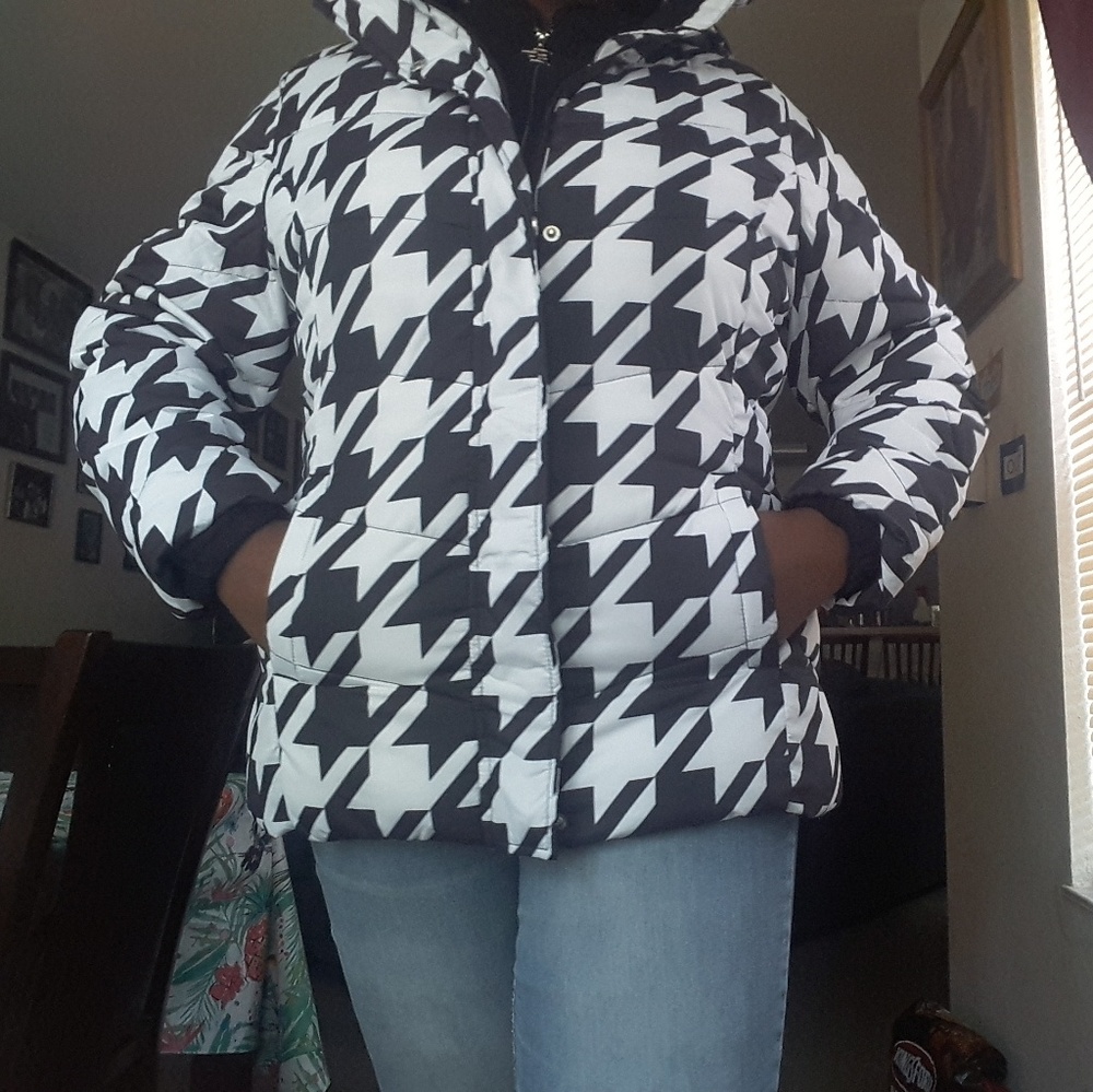 Black and white coat